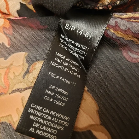 Black Floral Sheer Blouse Size - Picture 12 of 13